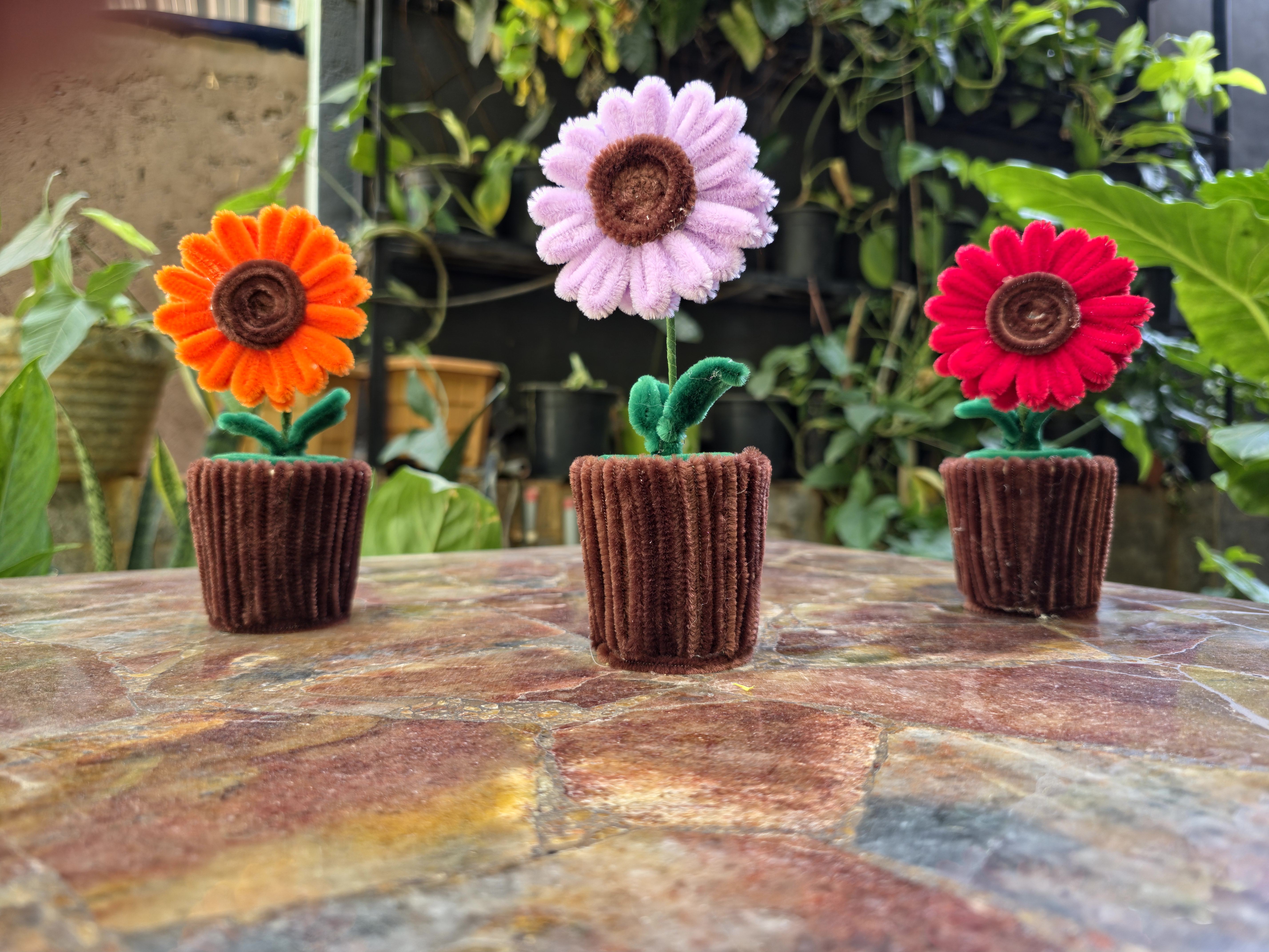 Handmade Chenille Flower Pot thumbnail 4