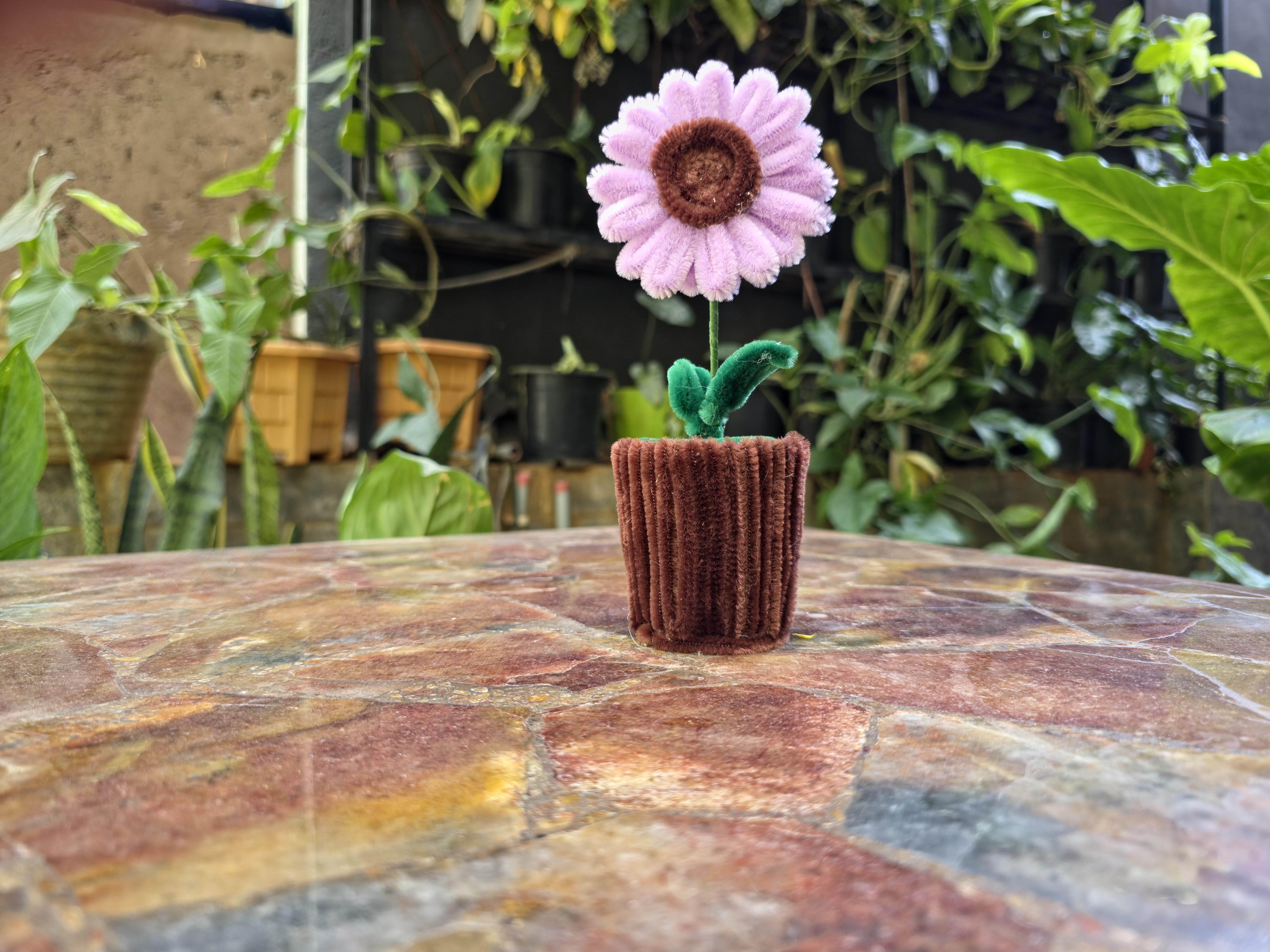 Handmade Chenille Flower Pot thumbnail 2