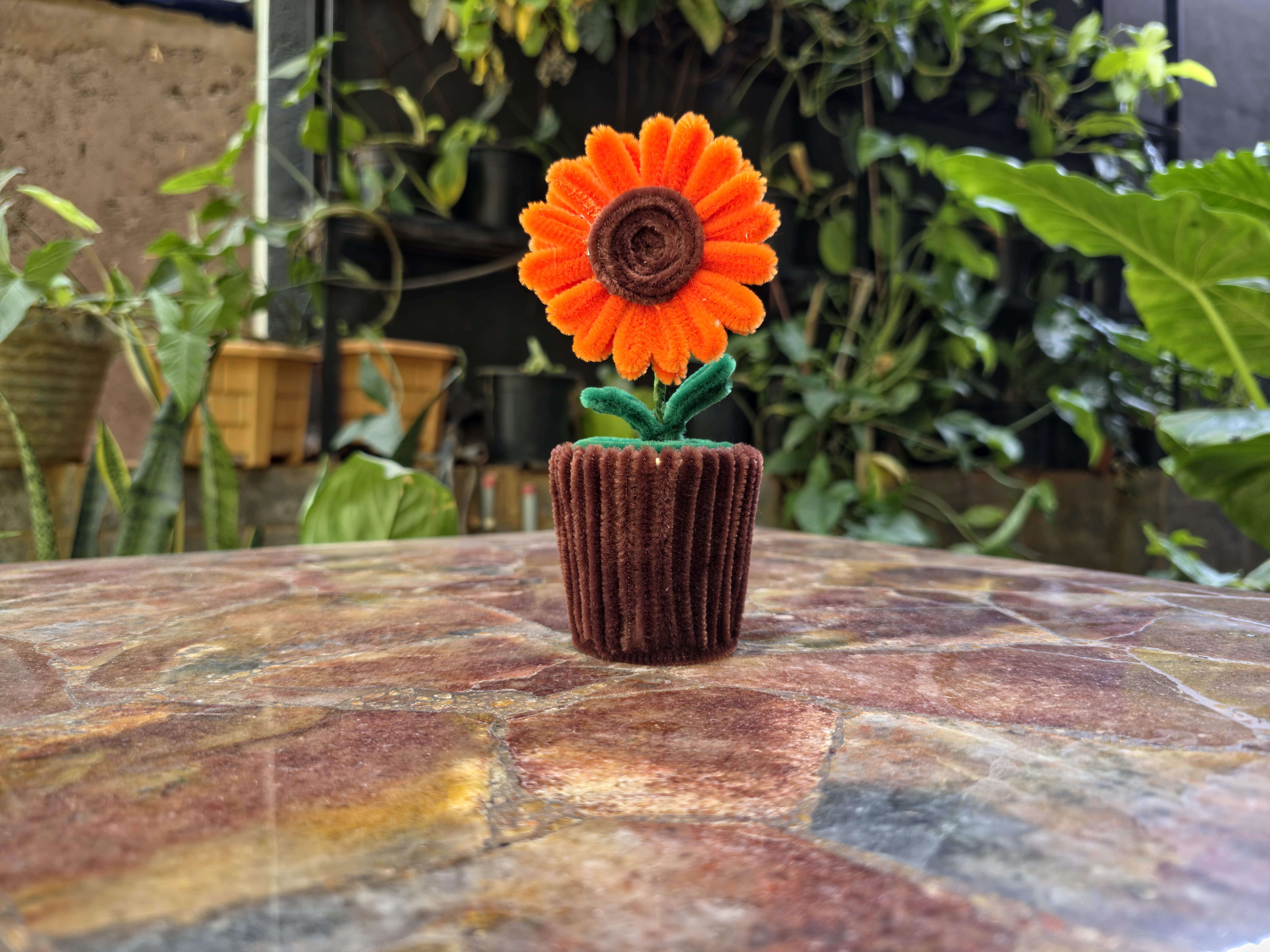 Handmade Chenille Flower Pot thumbnail 3