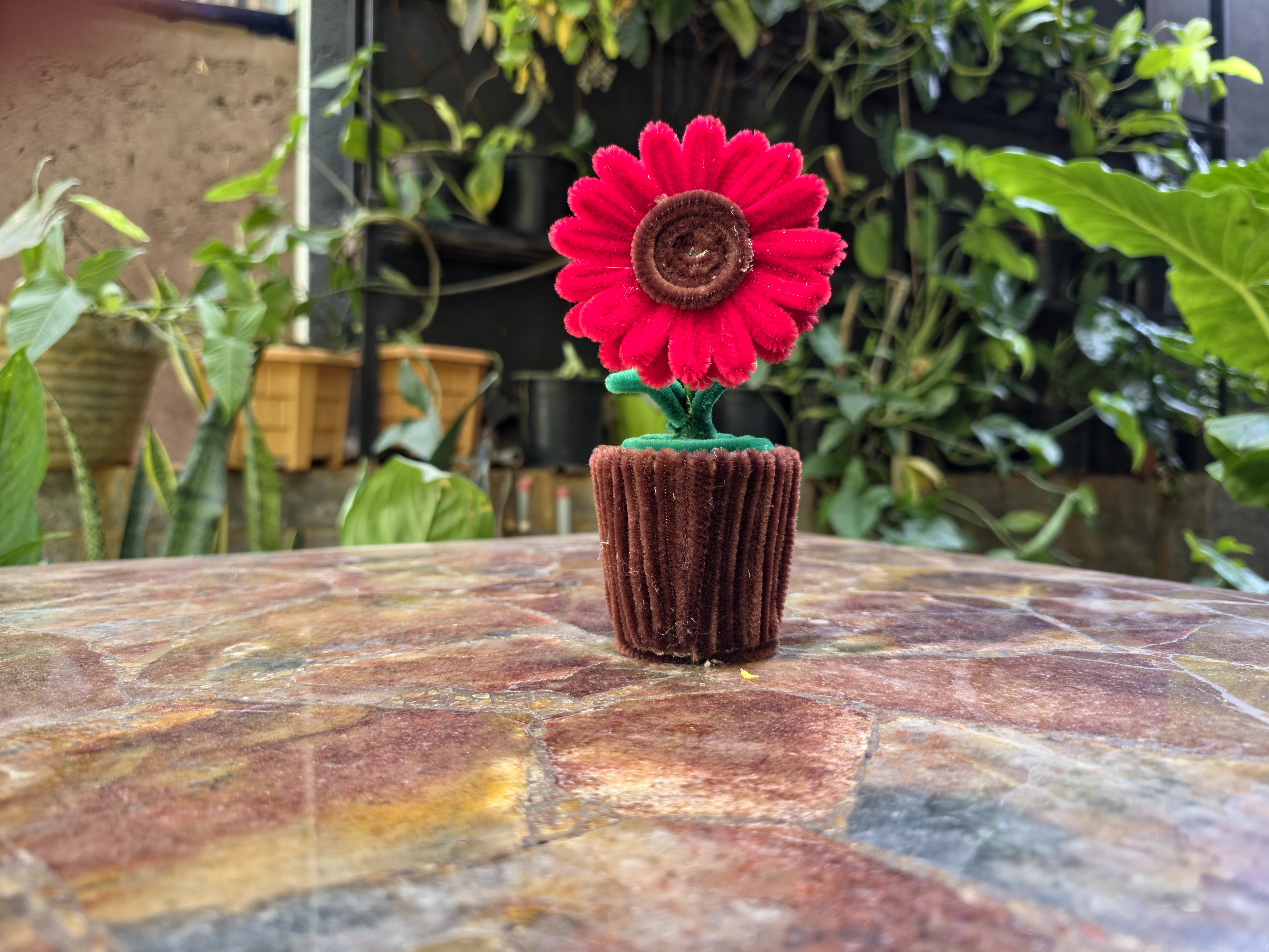 Handmade Chenille Flower Pot