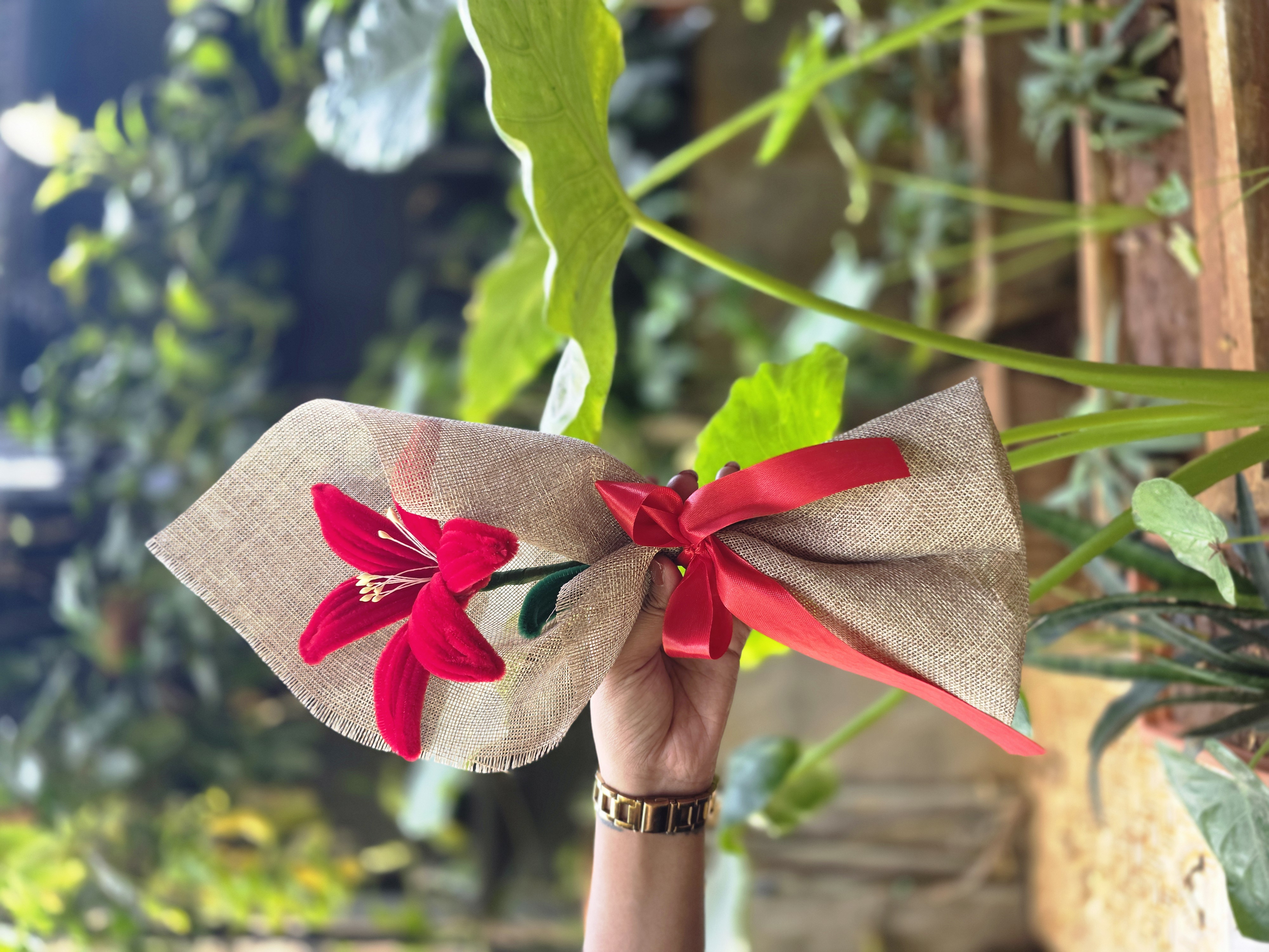 Handmade Chenille Lily – Red thumbnail 2