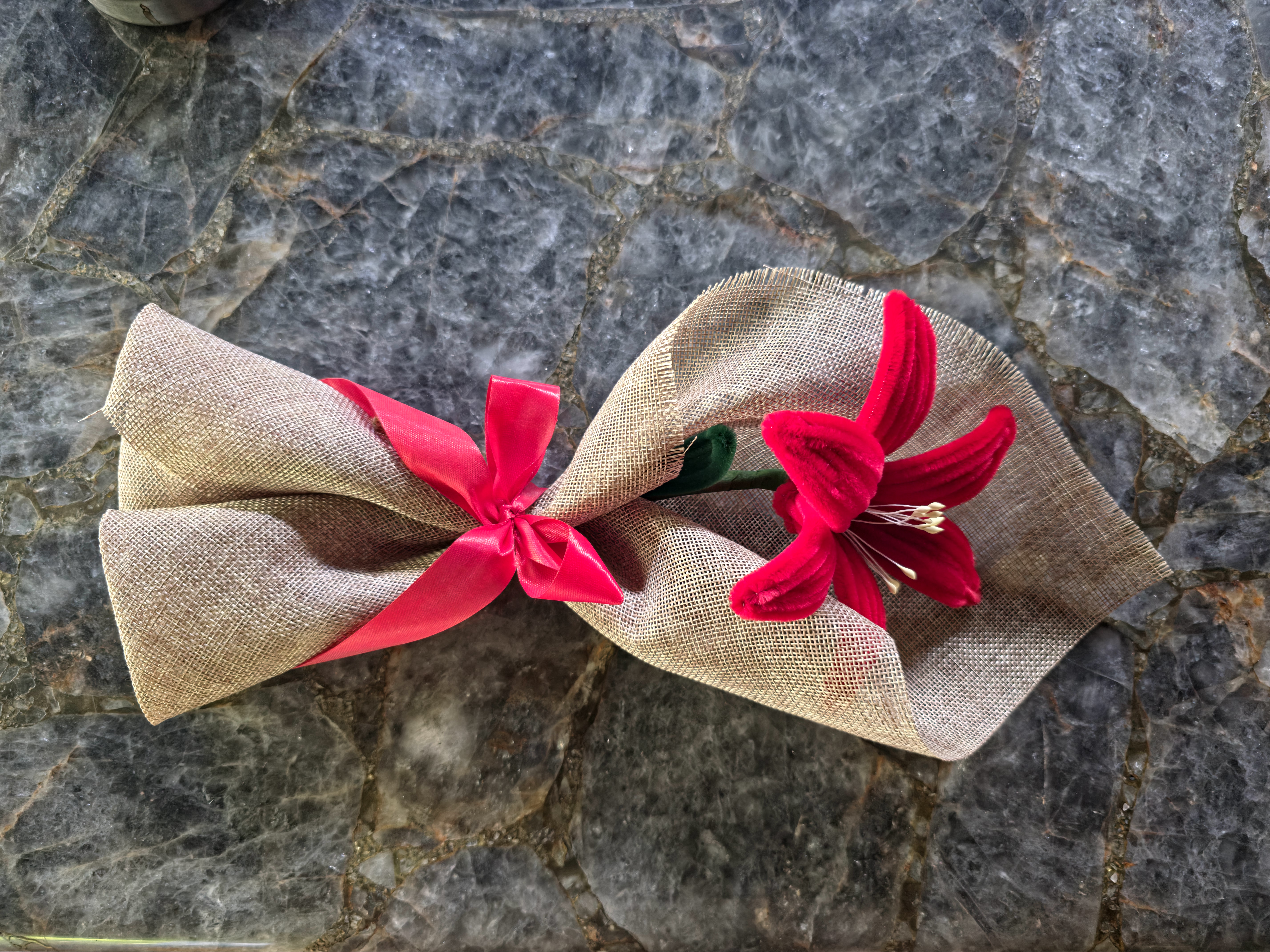 Handmade Chenille Lily – Red